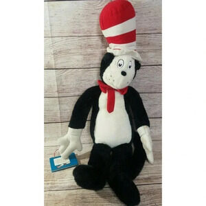 Vintage Dr. Seuss Cat In The Hat Plush Stuffed Animal with Mini Book 30" 1995
